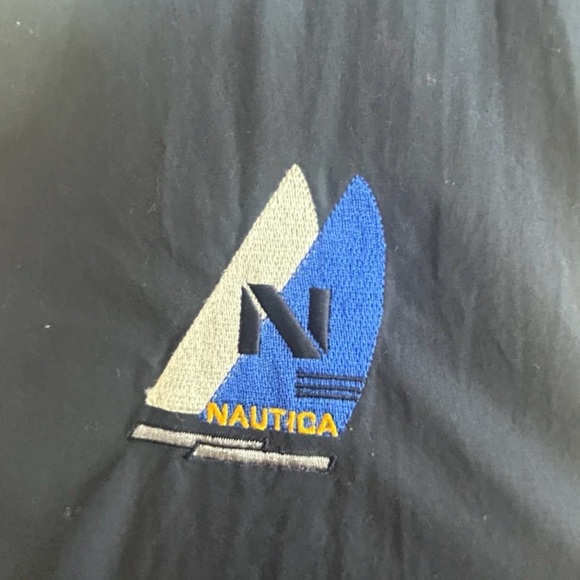 Vintage Nautica Windbreaker Jacket Navy Blue and Yellow - Size L - Picture 5 of 5